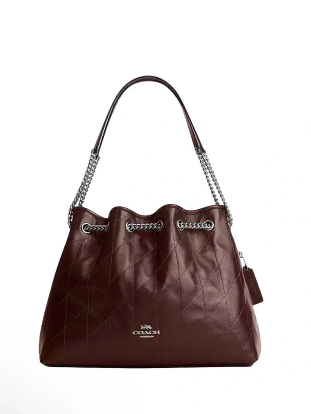 NWT Coach Evelyn Quilted Leather Shoulder Bag Brown Maple Purse Medium Handbag
